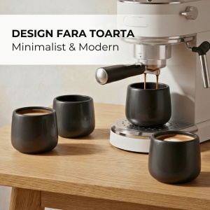 Set 4 Cani cafea 250 ml, Nami negru, ceramica, fara toarta - Img 6