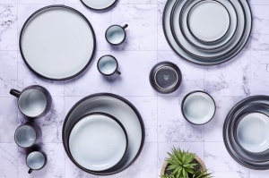 Set 4 Cani Cafea/Latte, Gourmet Onyx, ceramica, design negru mat, 400ml - Img 6