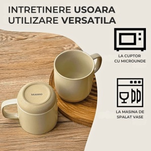 Set 4 Cani de cafea, colectia Sierra, ceramica, nisip, 500 ml - Img 6