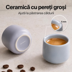 Set 4 Cesti cafea Espresso 80 ml, Nami Pastel Coast, ceramica, fara toarta, multicolor - Img 5