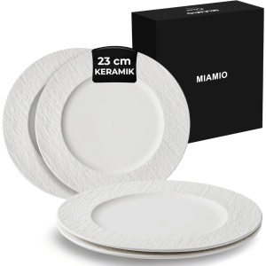 Set 4 Farfurii intinse, colectia Oasis, ceramica stoneware, alb - Img 8