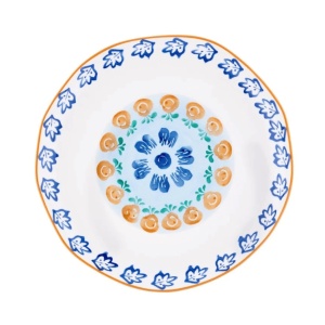 Set 4 Farfurii intinse mari Ø27cm, colectia Napoli Citrus, portelan, multicolor - Img 3