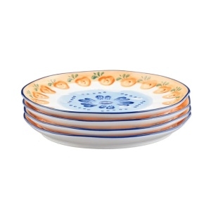 Set 4 Farfurii intinse medii Ø20cm, colectia Napoli Citrus, portelan, multicolor