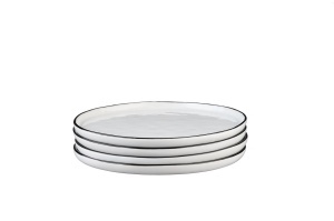 Set 4 Farfurii medii intinse, colectia Pure, gresie ceramica, alb, Ø21,5 cm - Img 3
