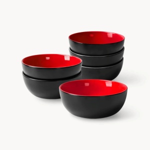 Set 6 Boluri ceramice, Le Papillon, Rosu, Ø15cm, 500 ml - Img 9