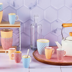 Set 6 Cani de cafea, portelan, 300 ml - colectia Pattern Color - Img 6