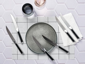 Set 6 Cutite de friptura, LOKI, lama inox satinat cu maner ABS negru mat - Img 2