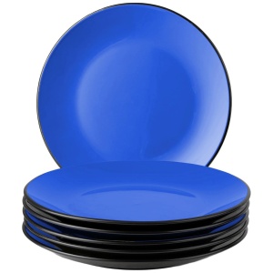 Set 6 Farfurii intinse pentru fel principal, Le Papillon, ceramica, albastre, 26 cm