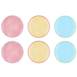 Set 6 Farfurii intinse, portelan - colectia Pattern Color - Img 1