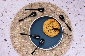 Set 6 lingurițe cafea OGLU, oțel inoxidabil, design ergonomic modern, negru lucios - Img 2