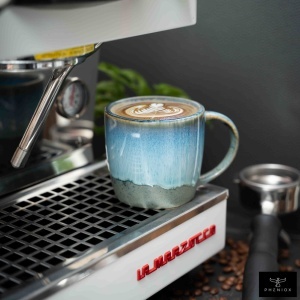 Cani barista pentru cafea si ceai, Ocean, ceramica stoneware, set 2 x 350 ml - Img 3