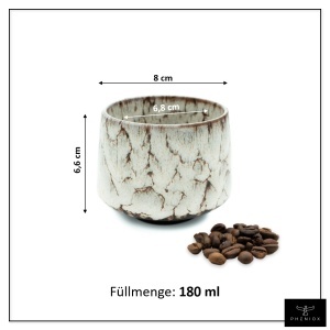 Cesti barista pentru cappuccino, Tibet White, ceramica stoneware, set 4 x 180 ml - Img 2