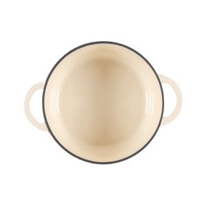 Oala fonta emailata cu capac, 3.35L, 22cm, Cocotte tip ceaun cuptor olandez, alb Antique - Lätt Home - Img 4