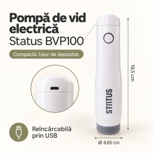Pompa de vid electrica pentru caserole, Status BVP100, baterie reincarcabila USB, oprire automata - Img 2