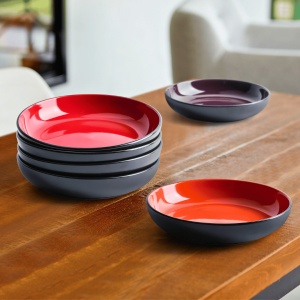Serviciu de masa 6 persoane, set complet 30 piese, colectia Le Papillon, Cani, Boluri, Farfurii, ceramica, multicolor - Img 5