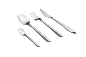 Set 24 Tacamuri inox OLAF, 6 persoane, 6 x Cutite, 6 x Linguri, 6 x Furculite, 6 x Lingurite, Otel inoxidabil, design rafinat, Argintiu mat - Img 1