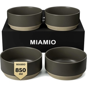 Set 4 Boluri ceramice, colectia Sierra Basalt, 850 ml, antracit - Img 8