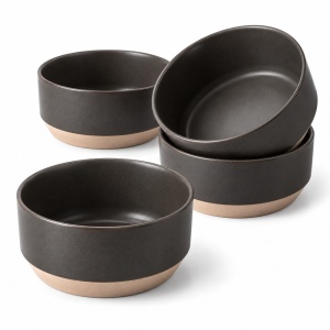 Set 4 Boluri ceramice, colectia Sierra Basalt, 850 ml, antracit