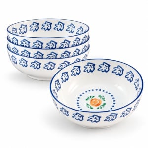 Set 4 Boluri supa Napoli Citrus, portelan pictat manual, Ø17.5 cm, 900 ml