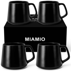 Set 4 Cani de cafea, colectia Luxe, ceramica, negru, 420 ml - Img 8