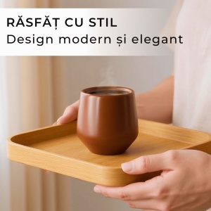 Set 4 Cesti cafea Espresso, colectia Luxe, ceramica, bej pastelat, 90 ml - Img 3