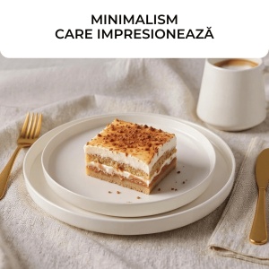 Set 4 Farfurii intinse desert, Luxe White, ceramica, 20 cm - Img 3