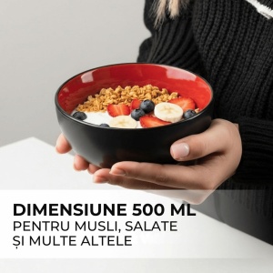 Set 6 Boluri ceramice, Le Papillon, Rosu, Ø15cm, 500 ml - Img 6