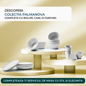 Set 6 Boluri ceramice, Palmanova, Alb, 16x8 cm, 800 ml - Img 6