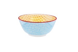 Set 6 Boluri Supa, Pattern Color, portelan, detalii manuale, Ø15cm, 600 ml - Img 7
