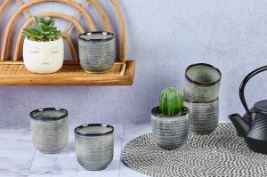 Set 6 Cesti de cafea, ZEN Natura, ceramica glazurata, 200ml, gri beton - Img 2