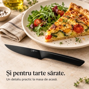 Set 6 Cutite de friptura Jensen, lame zimtate inox 13 cm, negru satinat - Img 8