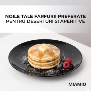 Set 6 Farfurii de desert Le Papillon, ceramica, negre, 21 cm - Img 3
