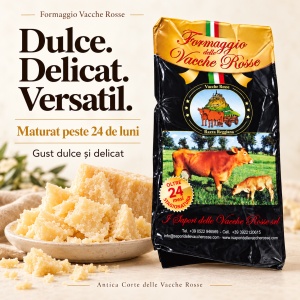 Branza italiana Formaggio Vacche Rosse, Antica Corte, maturata peste 24 luni - Img 3