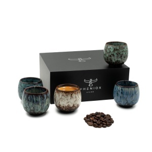 Cesti barista pentru espresso, Tibet Mini, ceramica stoneware, set 5 x 100 ml