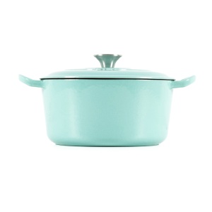 Oala fonta emailata cu capac, 4L, 23cm, Cocotte tip ceaun cuptor olandez, verde Menta - Lätt Home - Img 6