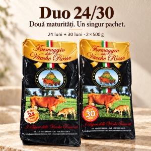 Pachet degustare branza Formaggio Vacche Rosse Antica Corte, Duo 24/30 luni, 2 x 500 g - Img 2