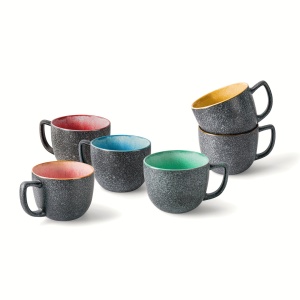 Serviciu de masa 6 persoane, set complet 24 piese, colectia Las Palmitas, 6 x Cani, 6 x Boluri, 6 x Farfurii intinse mari, 6 x Farfurii intinse medii, ceramica, multicolor - Img 7