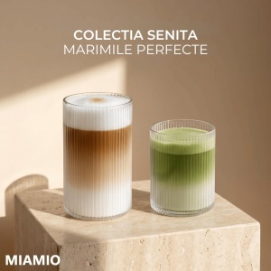 Set 12 Pahare Senita pentru apa si long drink, sticla cu caneluri, 6 x 280 ml, 6 x 430 ml - Img 7