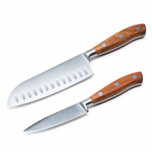 Set 2 cutite pentru legume si verdeturi Lätt Home Skärpa, Santoku 18 cm si decojit 9 cm