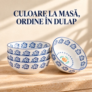 Set 4 Boluri supa Napoli Citrus, portelan pictat manual, Ø17.5 cm, 900 ml - Img 8