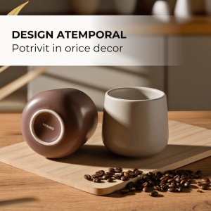 Set 4 Cani cafea 250 ml, Nami Beige Canyon, ceramica, fara toarta, multicolor - Img 3