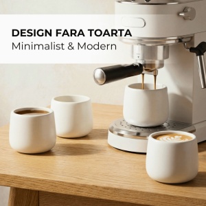 Set 4 Cani pentru cafea, colectia Nami, ceramica, Alb, 250 ml - Img 6