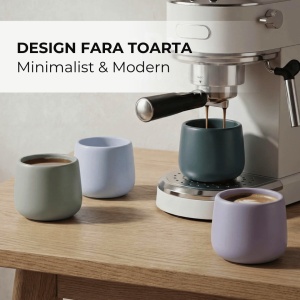 Set 4 Cani pentru cafea, colectia Nami, ceramica, Pastel Coast multicolor, 250 ml - Img 6