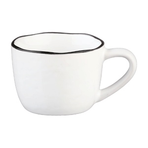 Set 4 Cesti Cafea din Gresie Ceramica PURE 120ml, Alb Zapada - Img 3