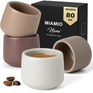 Set 4 Cesti cafea Espresso 80 ml, Nami Beige Canyon, ceramica, fara toarta, multicolor