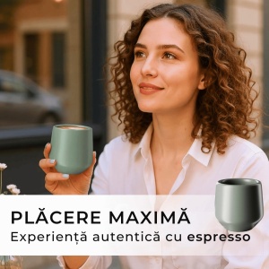 Set 4 Cesti cafea Espresso, colectia Luxe, ceramica, Evergreen, 90 ml - Img 4