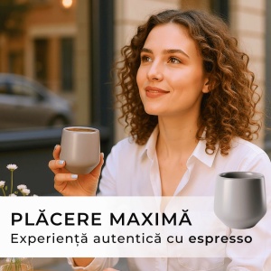 Set 4 Cesti cafea Espresso, colectia Luxe, ceramica, gri, 90 ml - Img 4