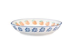 Set 4 Farfurii adanci, NAPOLI Citrus by Björn, portelan, Ø21,5cm, 90cl, Pictat manual - Img 1