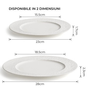 Set 4 Farfurii intinse, colectia Oasis, ceramica stoneware, alb - Img 2
