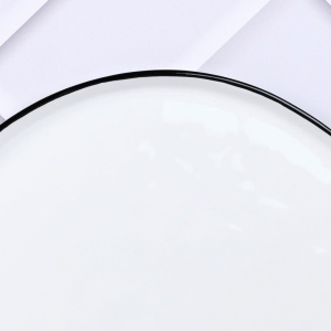 Set 4 Farfurii intinse din Gresie Ceramica PURE Alb Zapada - Img 6